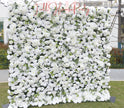 US Seller---5D White Rose Flower Wall 8*8ft - Flower Wall Roller Curtain Wall, Fabric Flower Wall, Wedding Party Photo Backdrop