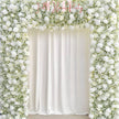 W8Ft x H8.53Ft Rollable Artificial White Rose  baby’s breath Arch Wedding Decoration, Flower Arch Wedding, Backdrop Flower Archway Party