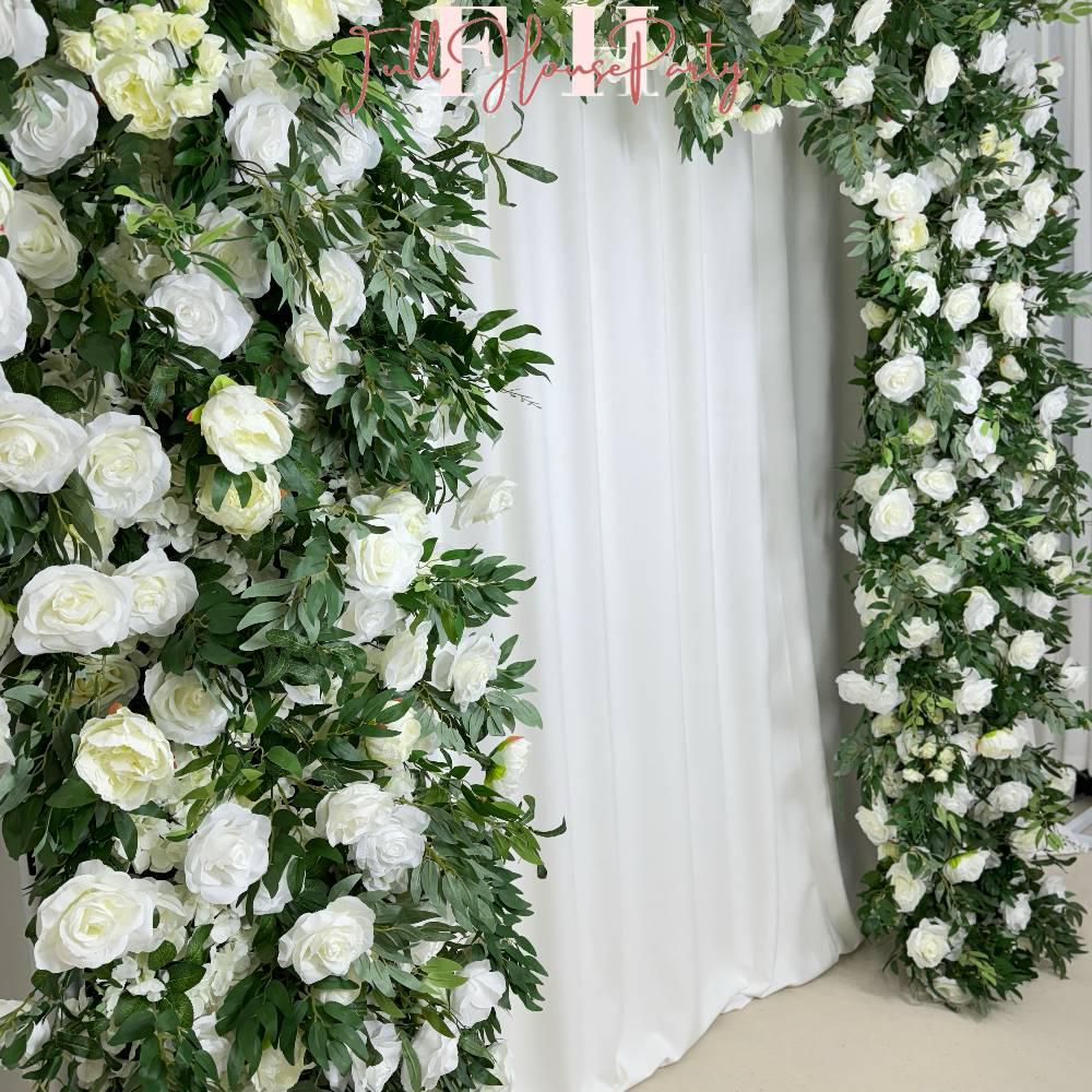 US Seller---W8Ft x H8.53Ft Rollable Artificial  roses and green plants Arch Wedding Decoration, Flower Arch Wedding, Backdrop  Archway Party