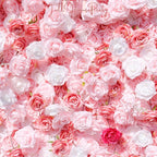 US seller---5D Baby Pink Rose Flower Wall  (8x8 ft) - Roll-Up Curtain Style Fabric Flower Wall for Wedding Party Photo Backdrop
