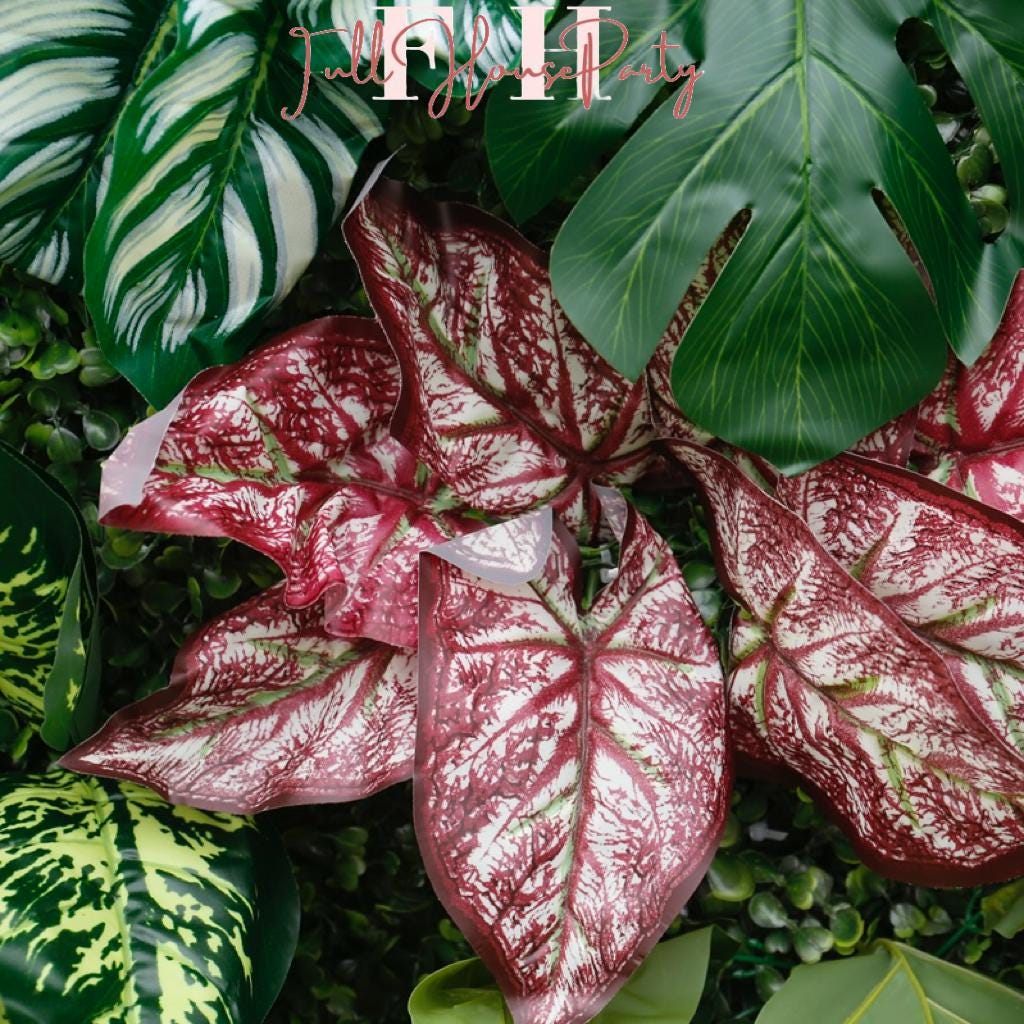 US Seller---Lush Green Leaves 5D Flower Wall (8x8 ft) - Roll-Up Fabric Flower Wall for Wedding Party Photo Backdrop