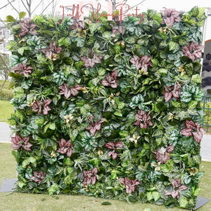 US Seller---Lush Green Leaves 5D Flower Wall (8x8 ft) - Roll-Up Fabric Flower Wall for Wedding Party Photo Backdrop