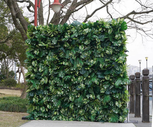 30% OFF |Ships from Houston-Lush Green Leaves  5D Flower Wall -   Roll-Up Curtain Style Fabric Flower Wall for Wedding Party Photo Backdrop.