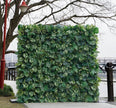 US Seller---Lush Green Leaves  5D Flower Wall (8x8 ft) -   Roll-Up Curtain Style Fabric Flower Wall for Wedding Party Photo Backdrop.