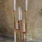 50''-Gold 8 Arm Metal  Candle Holder, Tall Stand Glass Candles, Candle Holders, Wedding, Shower Party, Event Table Centerpiece