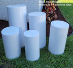 Metal Cylinder Stands for Party, 5Pcs/Set Large White Cylindros Para Fiestas Redondos Blancos, Elegant Cylinder Stand for Event Decorations
