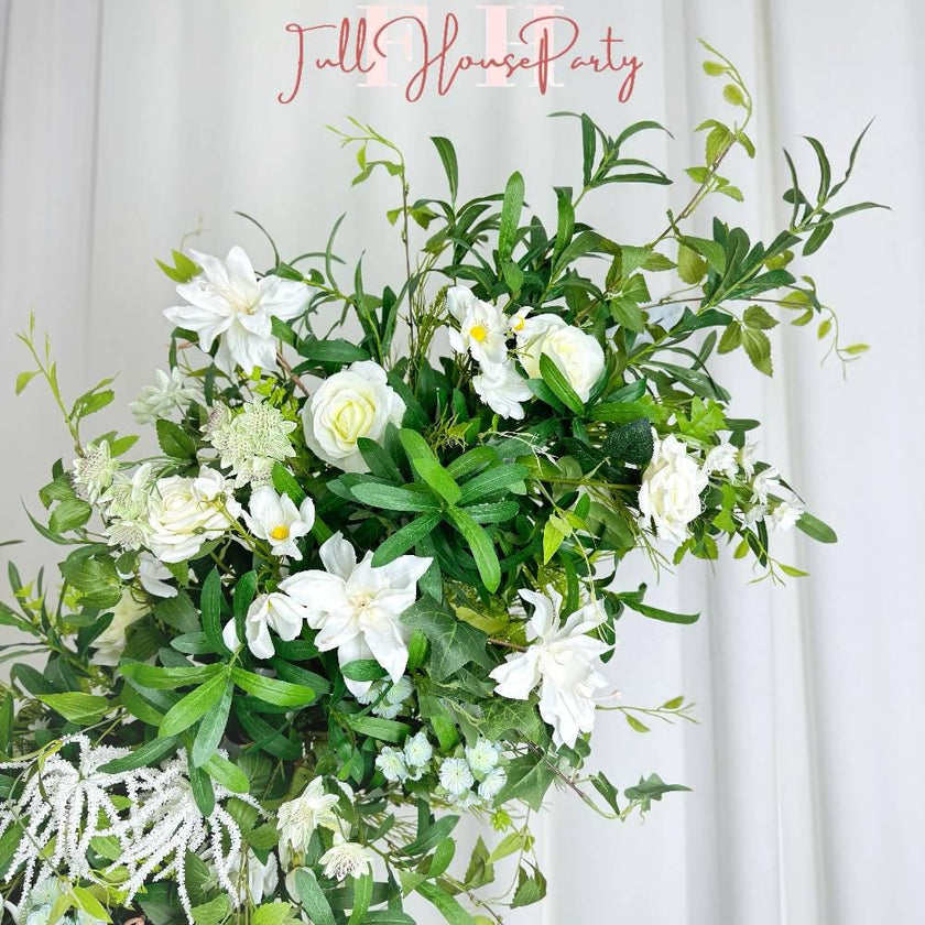 US Seller---Greenery Eucalyptus White Rose Flower Archway, Wedding Backdrop Flower Archway, Wedding Flower Arrangement, Stage Outdoor Party