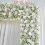 H8.53 xW8Ft Rollable Artificial White Rose Arch Wedding Decoration, Flower Arch Wedding,Backdrop Flower Archway