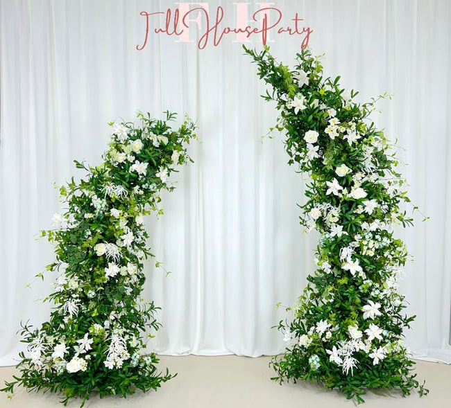 US Seller---Greenery Eucalyptus White Rose Flower Archway, Wedding Backdrop Flower Archway, Wedding Flower Arrangement, Stage Outdoor Party