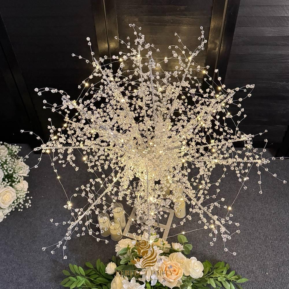 2 Pack | 34" LED Crystal Tree Lights - Centerpiece for Weddings & Parties, Romantic Lighting, Perfect for Indoor and  Outdoor Celebrations