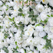 US Seller---5D White Rose Flower Wall 8*8ft - Flower Wall Roller Curtain Wall, Fabric Flower Wall, Wedding Party Photo Backdrop