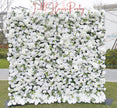 US Seller---5D White Rose Flower Wall 8*8ft - Flower Wall Roller Curtain Wall, Fabric Flower Wall, Wedding Party Photo Backdrop