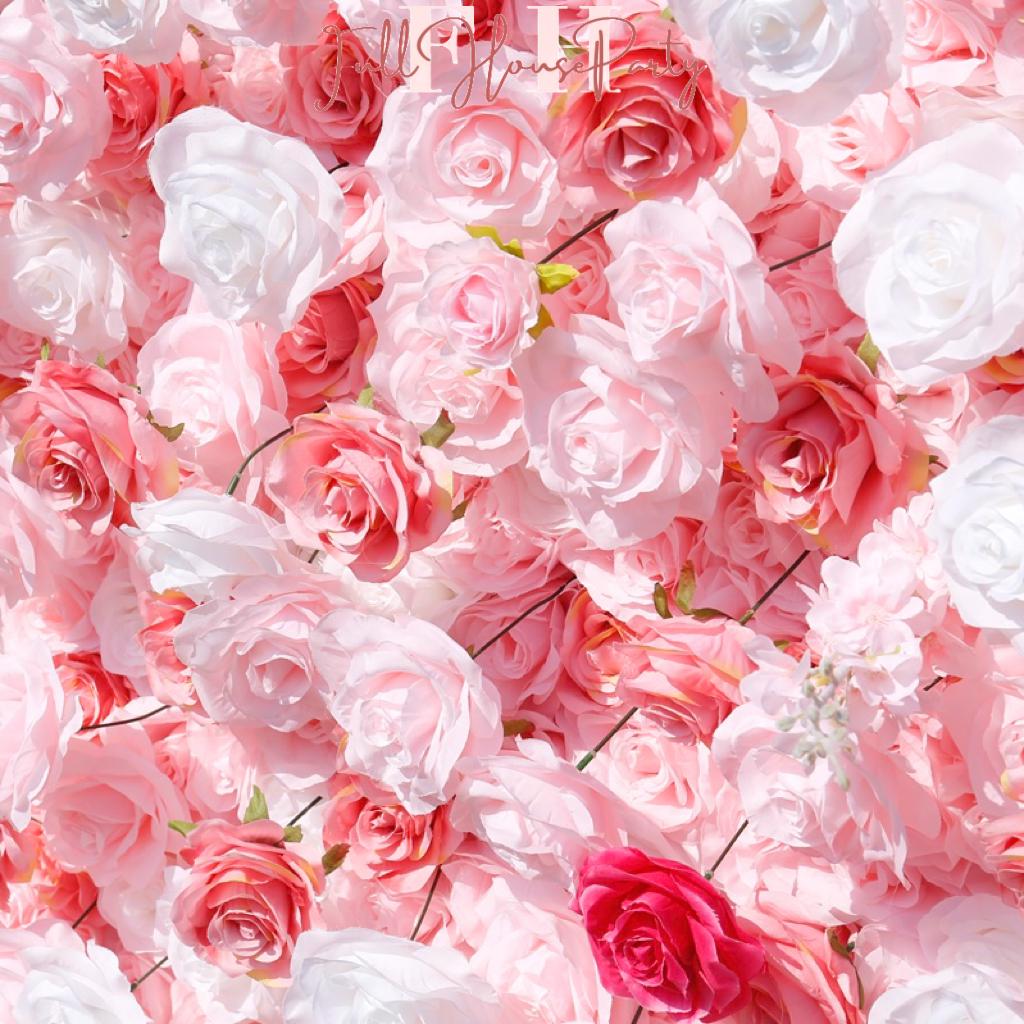 US seller---5D Baby Pink Rose Flower Wall  (8x8 ft) - Roll-Up Curtain Style Fabric Flower Wall for Wedding Party Photo Backdrop
