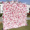 US seller---5D Baby Pink Rose Flower Wall  (8x8 ft) - Roll-Up Curtain Style Fabric Flower Wall for Wedding Party Photo Backdrop