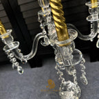 20''-Clear Crystal Candle Holder - Transparent Tall Candle Stand with Glass Hurricane Tube, Perfect for Wedding Table Centerpiece Decoration