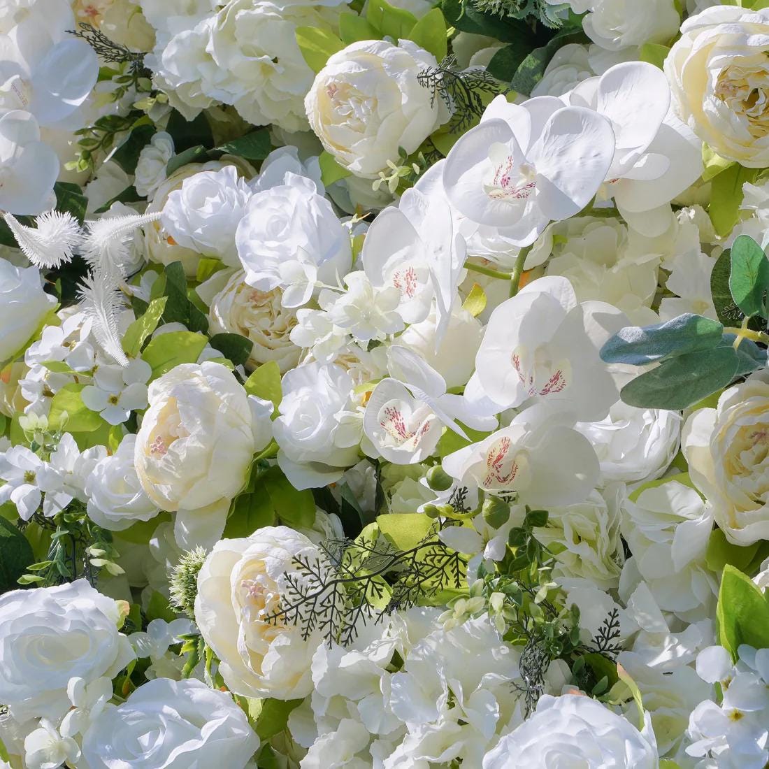 US Stock---5D Rose Flower Wall 8x8ft, Fabric Flower Wall Backdrop, Rolling Up Curtain Wall, Wedding Party Photo Booth Backdrop