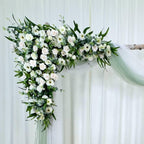 Wedding arch decoration with white roses and eucalyptus leaves（USA Local Stock）（Free matching curtains ）