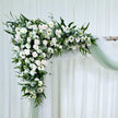 Wedding arch decoration with white roses and eucalyptus leaves（USA Local Stock）（Free matching curtains ）