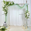 USA Local Stock---Wedding arch decoration with white roses and eucalyptus leaves（Free matching curtains ）