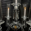 Tall Clear Crystal Candle Holder with Glass Hurricane Tube - Wedding Centerpiece