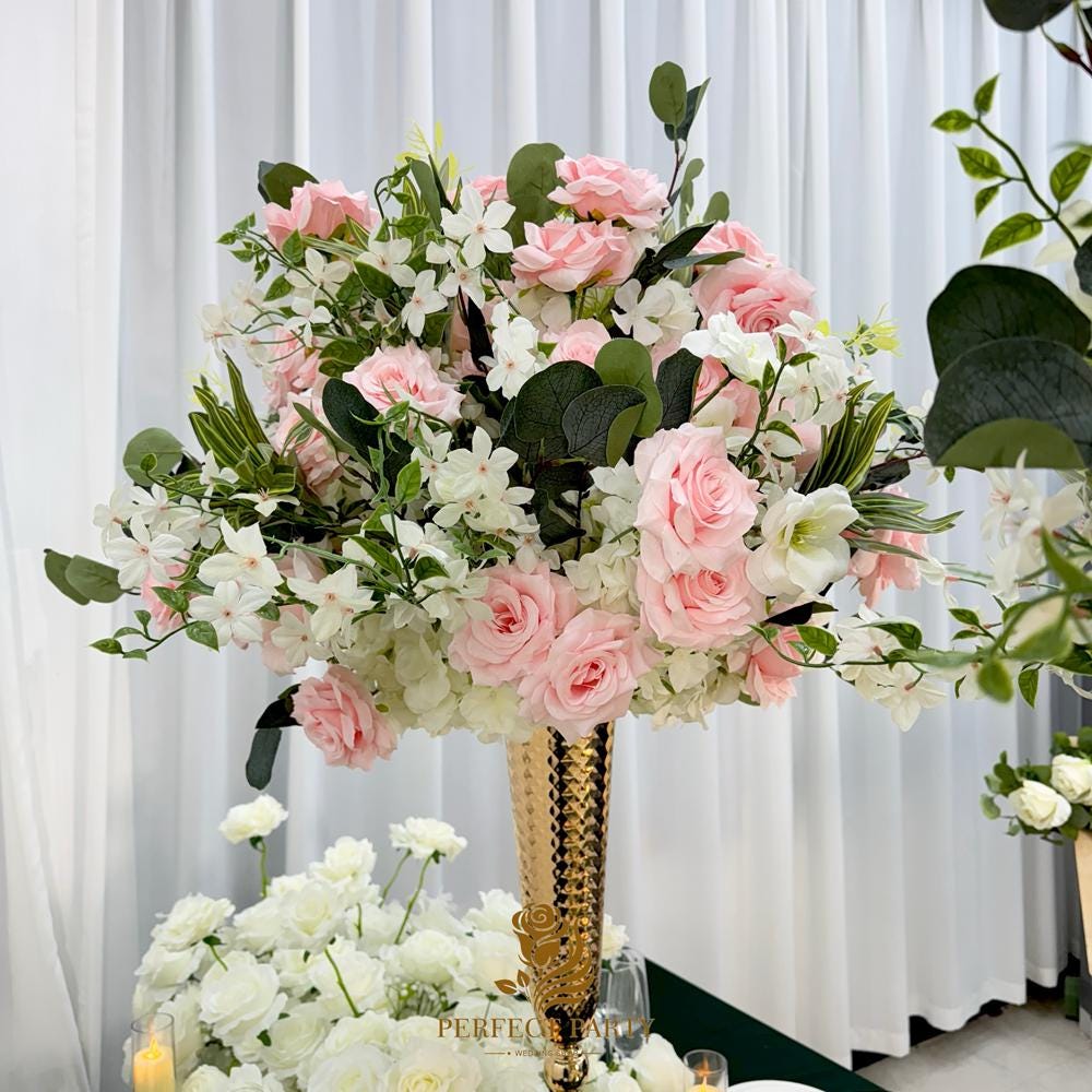 24'' Blush Rose Floral Hemispheres (2-Pack)