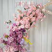 US Seller----Wedding Archway with Baby Pink & Purple Roses – Artificial Floral Arrangement for Wedding Pillars Event Backdrop Decoration