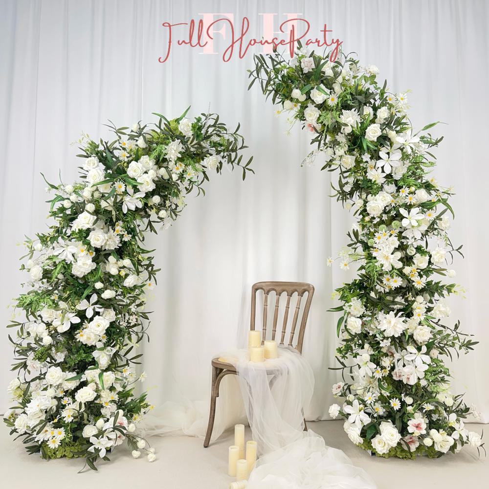Ships from USA/Ivory Rose Wedding Arch Flower Arrangement: 6ft & 7ft Archway