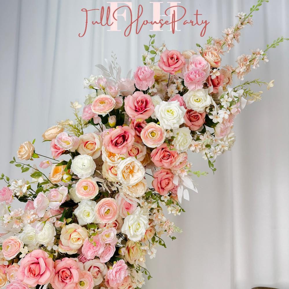US seller---Blush Pink Wedding Arch Flowers – Spring-Inspired Floral Arrangement for Ceremony Arches, Columns & Backdrops
