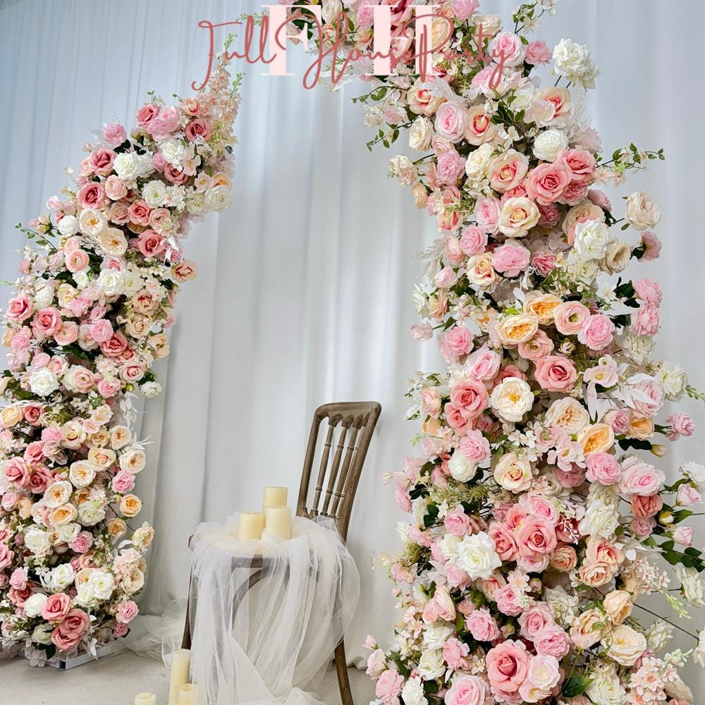 US seller---Blush Pink Wedding Arch Flowers – Spring-Inspired Floral Arrangement for Ceremony Arches, Columns & Backdrops