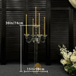 30‘’-Clear Crystal Candle Holder - Transparent Tall Candle Stand with Glass Hurricane Tube, Perfect for Wedding Table Centerpiece Decoration