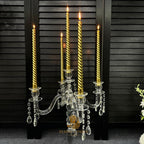 20''-Clear Crystal Candle Holder - Transparent Tall Candle Stand with Glass Hurricane Tube, Perfect for Wedding Table Centerpiece Decoration