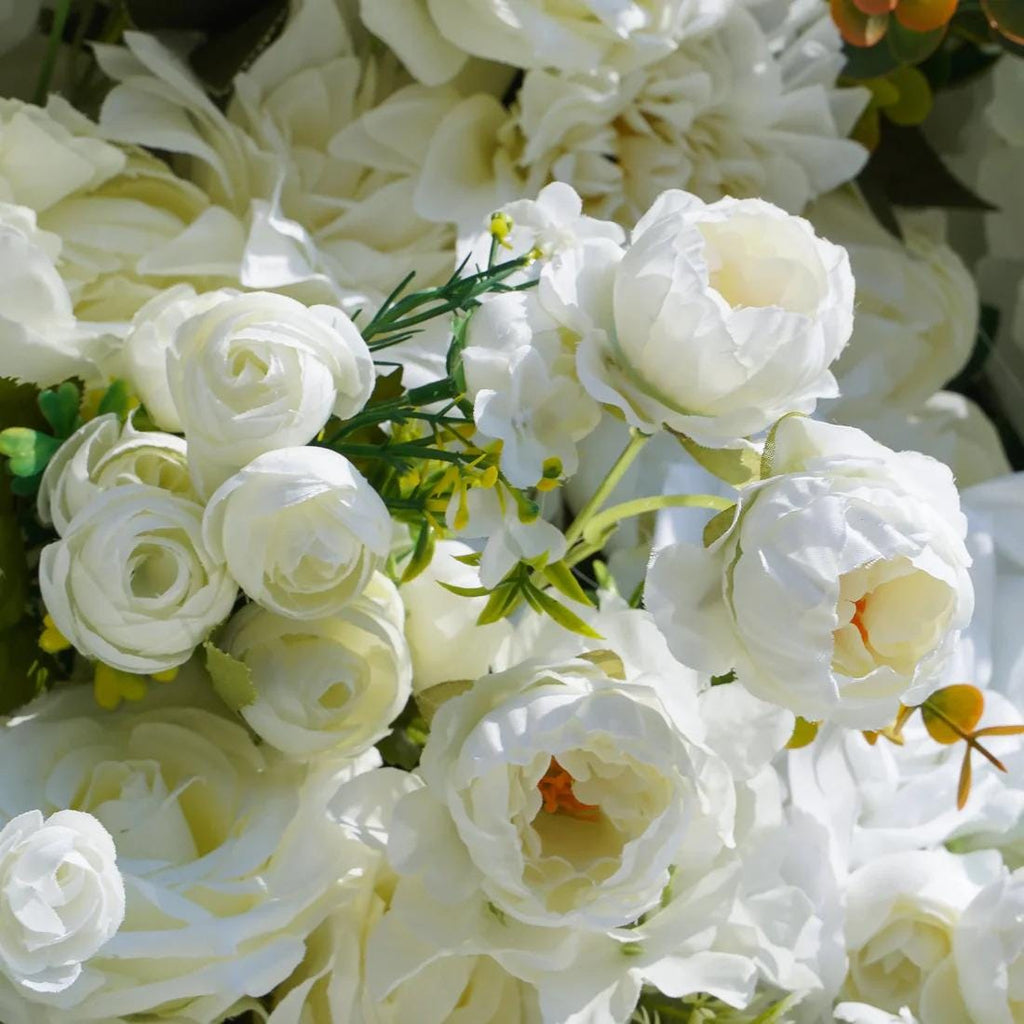 US Stock---5D Rose Flower Wall 8x8ft, Fabric Flower Wall Backdrop, Rolling Up Curtain Wall, Wedding Party Photo Booth Backdrop