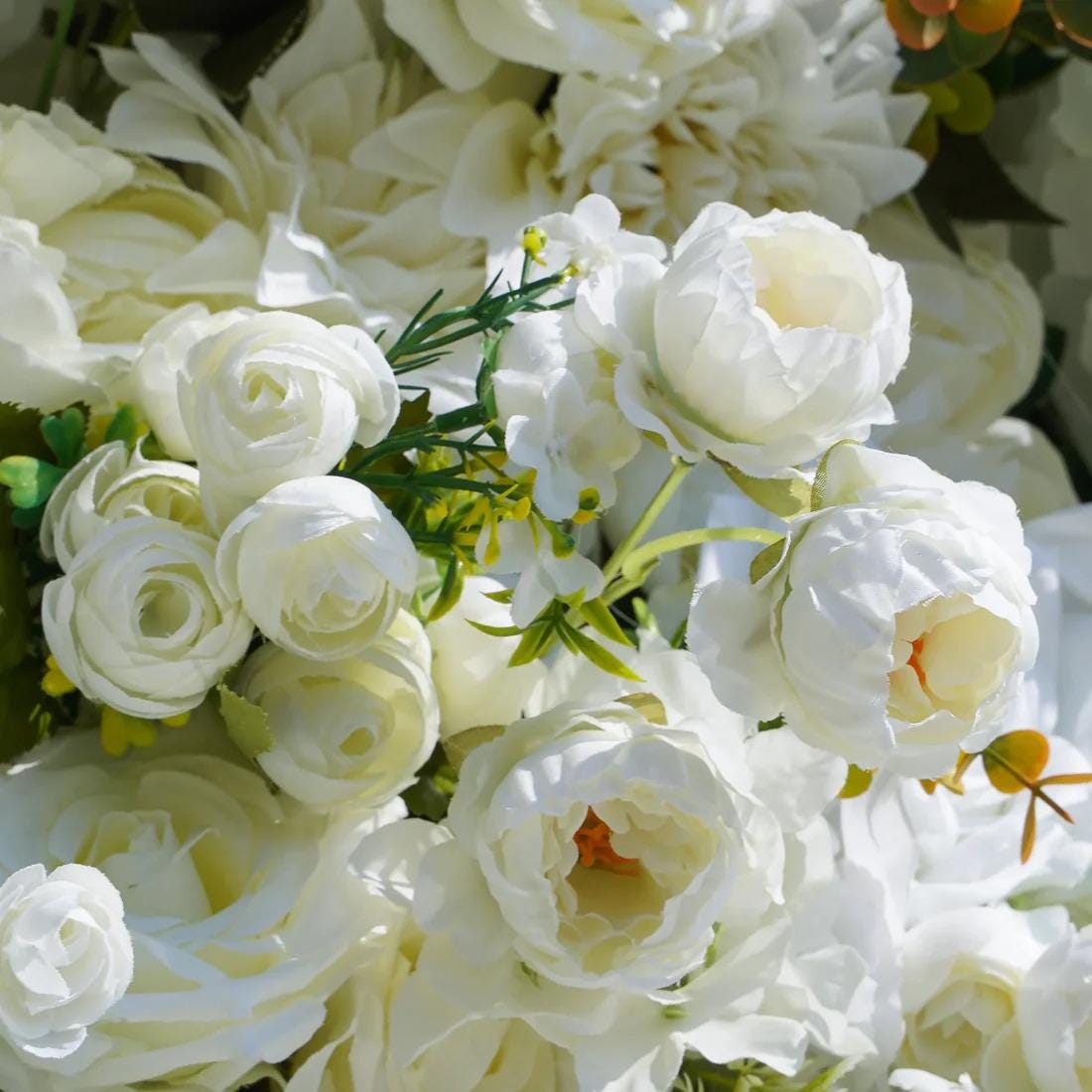 US Stock---5D Rose Flower Wall 8x8ft, Fabric Flower Wall Backdrop, Rolling Up Curtain Wall, Wedding Party Photo Booth Backdrop