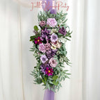 USA Local Stock---Wedding Arch Decoration with pink purple and white roses （Free matching curtains ）