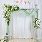 USA Local Stock---Wedding arch decoration with white roses and eucalyptus leaves（Free matching curtains ）