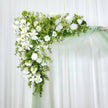USA Local Stock---Wedding arch decoration with white roses and eucalyptus leaves（Free matching curtains ）