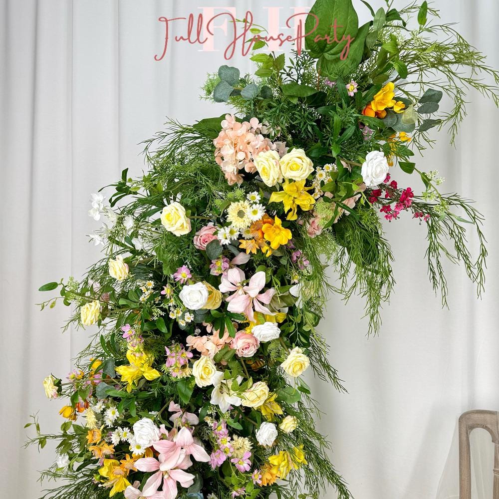 U.S. Local Stock – Spring-Inspired Flower Arches For Weddings, DIY Floral Row Arrangement, Flower Wedding Arch for Event Backdrop Decoration