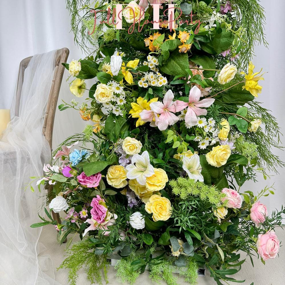 U.S. Local Stock – Spring-Inspired Flower Arches For Weddings, DIY Floral Row Arrangement, Flower Wedding Arch for Event Backdrop Decoration