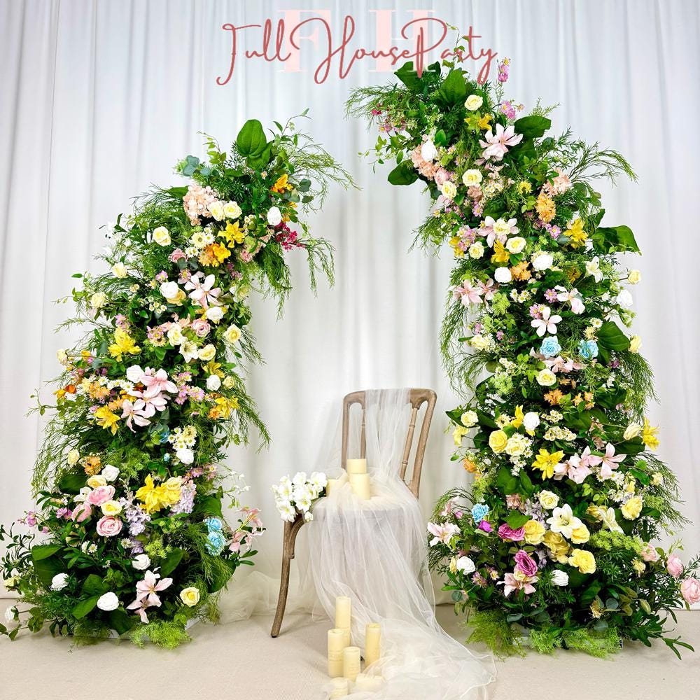 U.S. Local Stock – Spring-Inspired Flower Arches For Weddings, DIY Floral Row Arrangement, Flower Wedding Arch for Event Backdrop Decoration