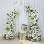 Wedding Arch Flower Artificial Ivory Rose  Archway,Flower Row Arrangement Marriage Wedding PillarFlower,Wedding Flower Party Event backdrop