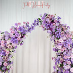 US Seller – Purple Rose Wedding Arch Flowers, Artificial Rose Archway Décor, Flower Row Arrangement for Wedding Ceremony (6ft + 7ft)