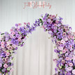 US Seller – Purple Rose Wedding Arch Flowers, Artificial Rose Archway Décor, Flower Row Arrangement for Wedding Ceremony (6ft + 7ft)