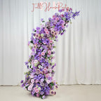 US Seller – Purple Rose Wedding Arch Flowers, Artificial Rose Archway Décor, Flower Row Arrangement for Wedding Ceremony (6ft + 7ft)