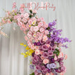 US Seller----Wedding Archway with Baby Pink & Purple Roses – Artificial Floral Arrangement for Wedding Pillars Event Backdrop Decoration