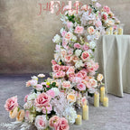 US Seller ---Blush Pink Roses Wedding Arch Artificial Floral, Table Flower Runner,  Flower Row Arrangement, Perfect for Party