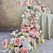 US Seller ---Blush Pink Roses Wedding Arch Artificial Floral, Table Flower Runner,  Flower Row Arrangement, Perfect for Party