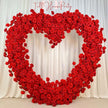 US Seller-(7.2 ft × 7.2 ft)-5D Luxury Red Heart-Shaped Floral Arch– Romantic Wedding Backdrop, Proposal Decoration, Engagement Event Display