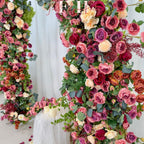 US Seller---Wedding Arch Retro Style Artificial Flowers –Rustic Floral Row Arrangement for Wedding Pillars