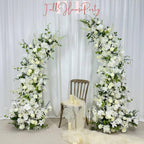 Wedding Arch Flower Artificial Ivory Rose  Archway,Flower Row Arrangement Marriage Wedding PillarFlower,Wedding Flower Party Event backdrop