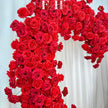 US Seller-(7.2 ft × 7.2 ft)-5D Luxury Red Heart-Shaped Floral Arch– Romantic Wedding Backdrop, Proposal Decoration, Engagement Event Display